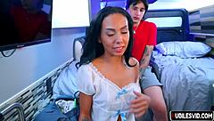 passionate woman enjoys reality sex all night in van