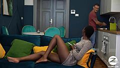 ebony zaawaadi's tight pussy conquered by white cock