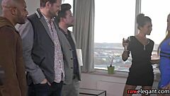 spitroasted euro babe interracial anal creampie threesome sofa