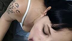 argentinian teen slurps monster bbc before interracial pussy destruction