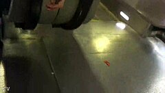 jacket boots tease hidden on crowded train?