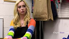 get on your knees petite burglar for blackmailed submission