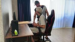 Stepdad And Busty Whore Take Stepsons Virginity In MMF Threesome