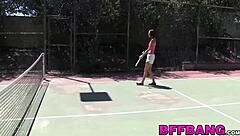 two naughty teens drilled outdoors in pussy pov