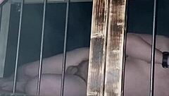 maitresse kantalis caged in club with emojis 😈🔒💦 bent over bdsm fun