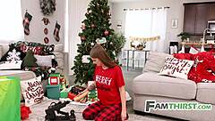 holiday milf teen threesome fantasy romp