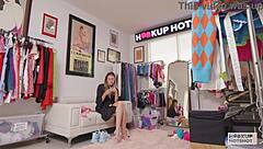 horny skinny blonde della cate seduces bryan gozzling backstage for shaved pussy fun