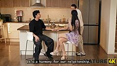 Mature4K Lynna Nilsson Guides Virgin's First Kitchen Fuck