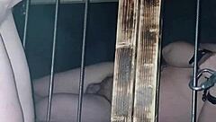 maitresse kantalis caged in club with emojis 😈🔒💦 bent over bdsm fun