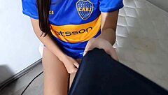 Latina Perfect Tits Uniform Strips Shows Huge Ass