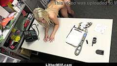 Slimthick milf Vic blows guard cock to dodge shop punishment