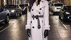 dirty office worker teases in leather skirt boots dancing outdoors publicly