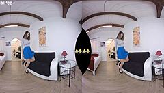 busty tattooed babe soaks heels in golden piss shower