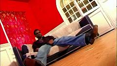 Damn, that black curvy milf takes rough doggystyle pounding in fishnets and heels!