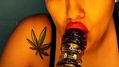 what if this horny colombian squirts wildly in the shower with her dildo?