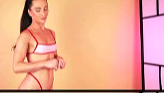 wanna stretch in hot pink bikini yoga?