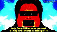 Toxic foam facial cumshot explosion from Randy Prozac's throbbing cock