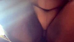 big ass ebony bounces hard on bbc creampie