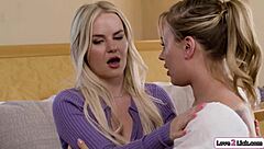 Petite Latina MILF licks brunette pussy after kiss