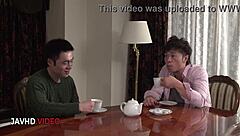 Japanese milf moans sucking before creampie blast