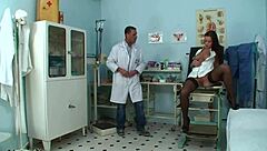 horny brunette nurse sucks patient's hard cock with perfect tits bouncing