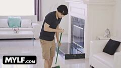 i can't resist this horny big titted german milf, pounding her pussy full of cum while helping around the house