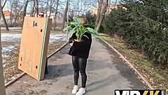 Shy curvy Amalia Davis hangs out wild with neighbor