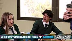 Teacher turns submissive body into classroom freeuse sex prop