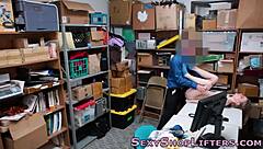 hey shoplifter did you think you'd escape without a facial blast