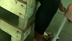 slim puffy pussy flashes wildly at crowded beach