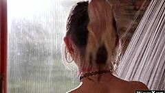 i fix shower then bareback fuck hot tgirl neighbor