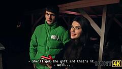 Striptease Leads to Big Cock Christmas Pounding