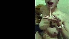 Ladyboy unloads massive cumshot explosion