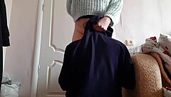 brunette big tits lesbian licks pussy for creampie reward