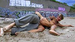 short haired tattooed milf, wanna lick my pussy before beach fuck?