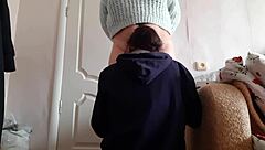 brunette big tits lesbian licks pussy for creampie reward