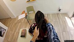 teacher invites to classroom flashes big ass pussy turns wild