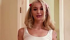 Petite blonde teen babysitter roughly anal fucked by older guy