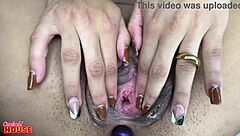 petite wife takes dp with toy pussy and lover's cock