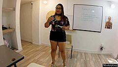 teacher invites to classroom flashes big ass pussy turns wild