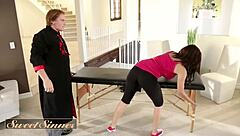 Stunning Babe's Couch Pussy Pounding Ends in Creamy Tit Blast!