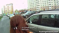 Rina Teen Fucks Hard On Stairway Glasses