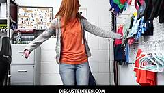 scarlett mae shoplifts tv then fucked by pervy officer