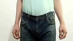 drunk squirting fun in wet cloth diaper all day with messy handjobs and delight