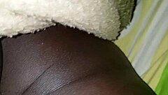 Filming Sexy Ebony Maid's Black Pussy Tease