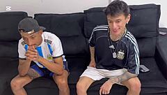 couldn't resist twink friend's teasing and fucked his tight ass