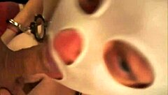 masked amateur bww gives bound tits blowjob 😈🔥