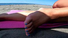 sultry beach babe teases ass shaking scandal