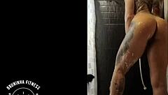 portuguese redhead babe shaves wet pussy smooth in shower