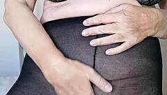 her tights hide no panties at wild party tease